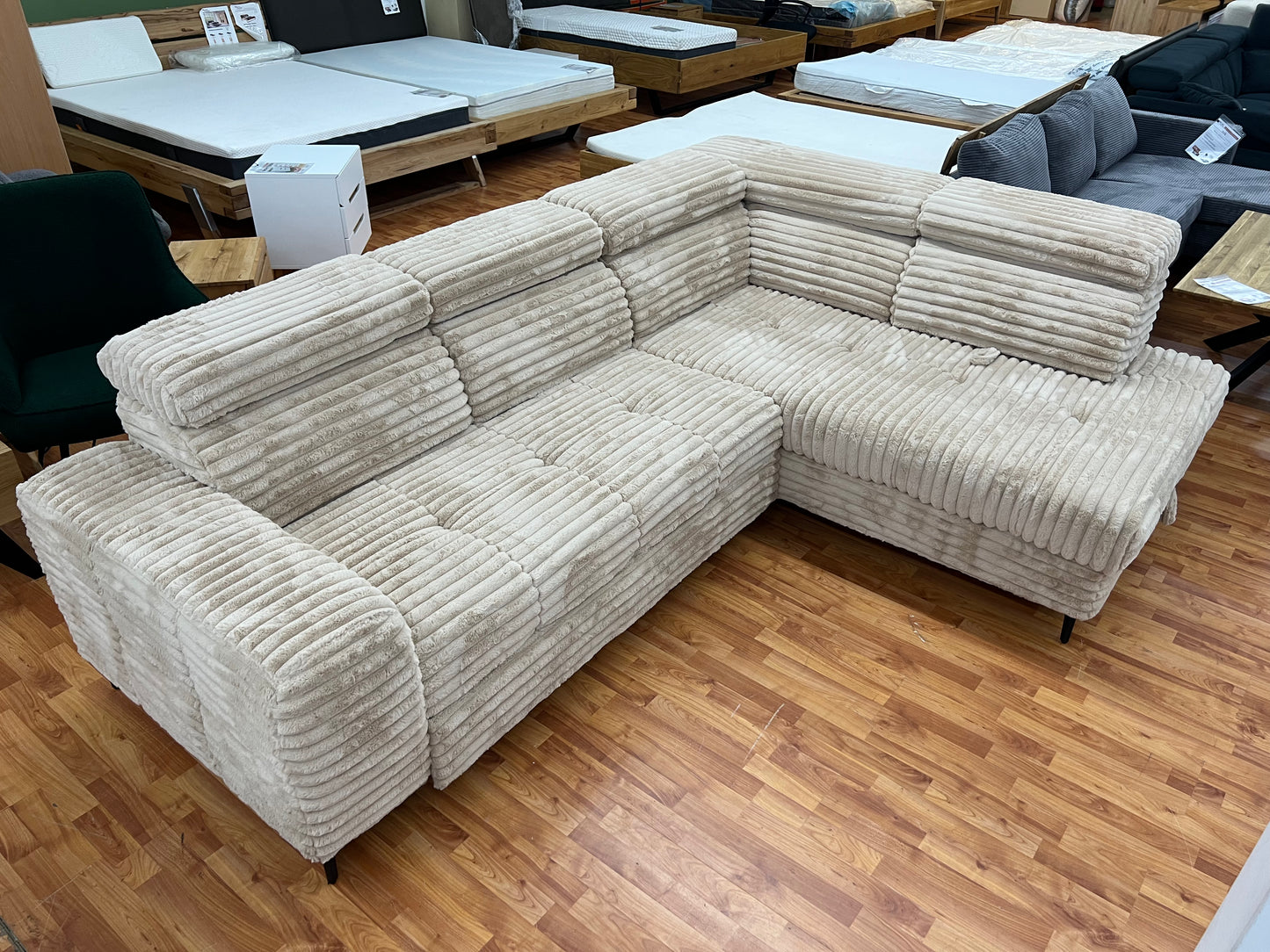Sofa Couch + Bettfunktion  + Stauraum  + Kopfteile verstellbar  + Armlehne verstellbar  + Kissen + Sofort Abholbereit oder lieferbar