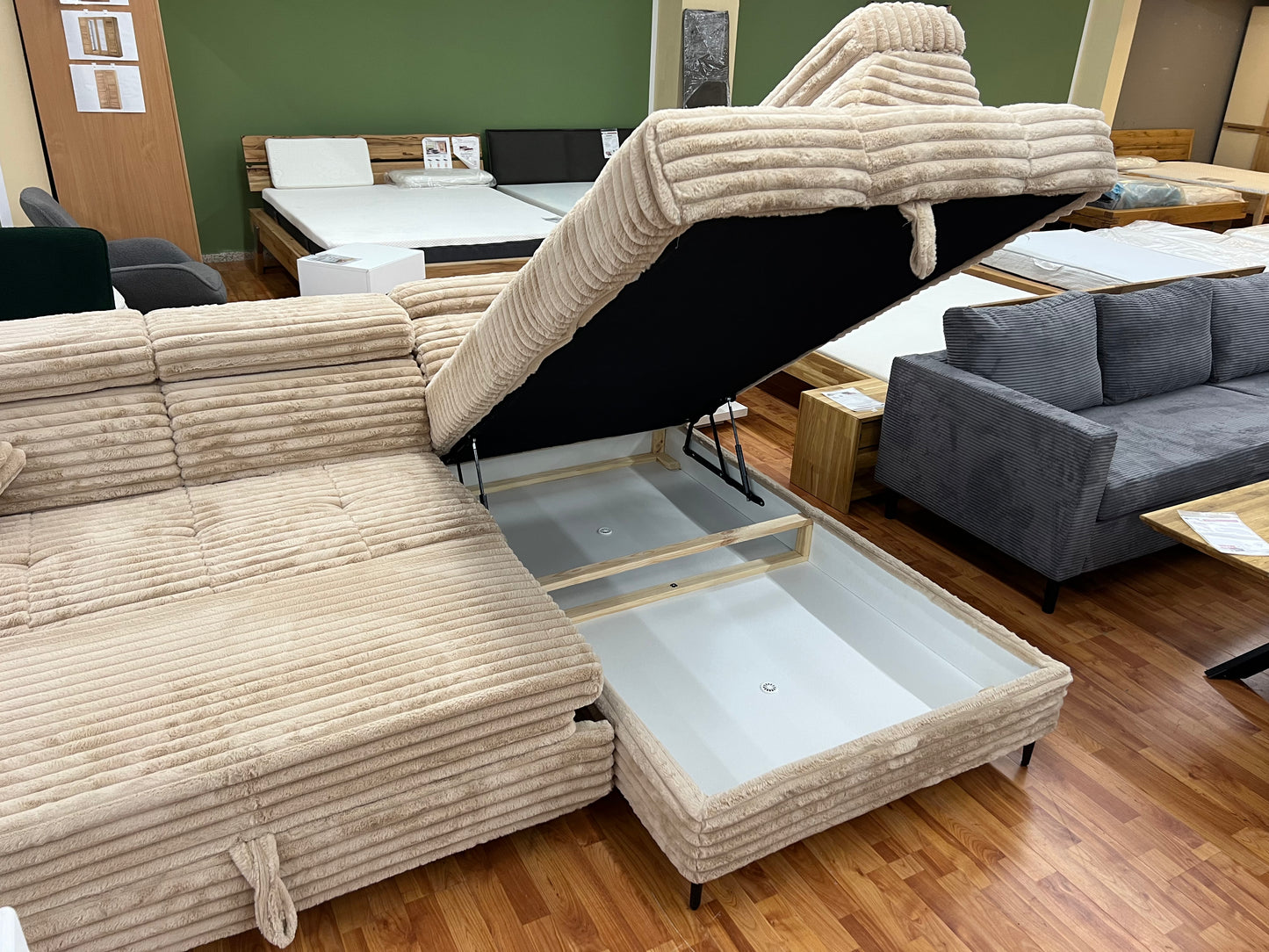Sofa Couch + Bettfunktion  + Stauraum  + Kopfteile verstellbar  + Armlehne verstellbar  + Kissen + Sofort Abholbereit oder lieferbar