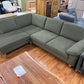 Sofa Couch Wohnlandschaft + Rückentiefen verstellbar + Hohe Füße