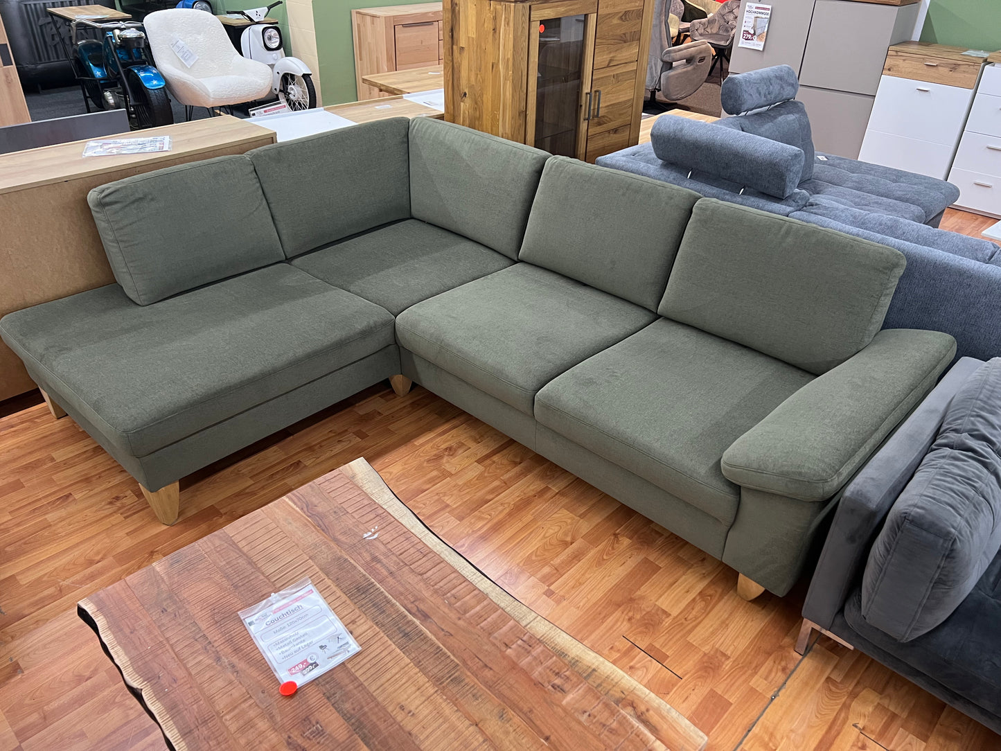 Sofa Couch Wohnlandschaft + Rückentiefen verstellbar + Hohe Füße