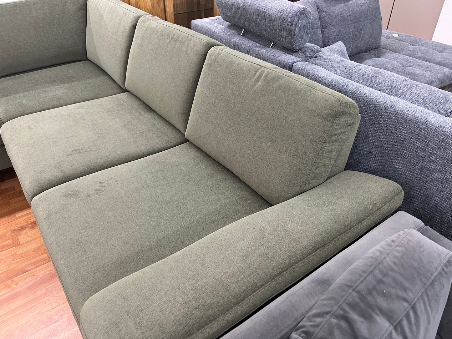 Sofa Couch Wohnlandschaft + Rückentiefen verstellbar + Hohe Füße