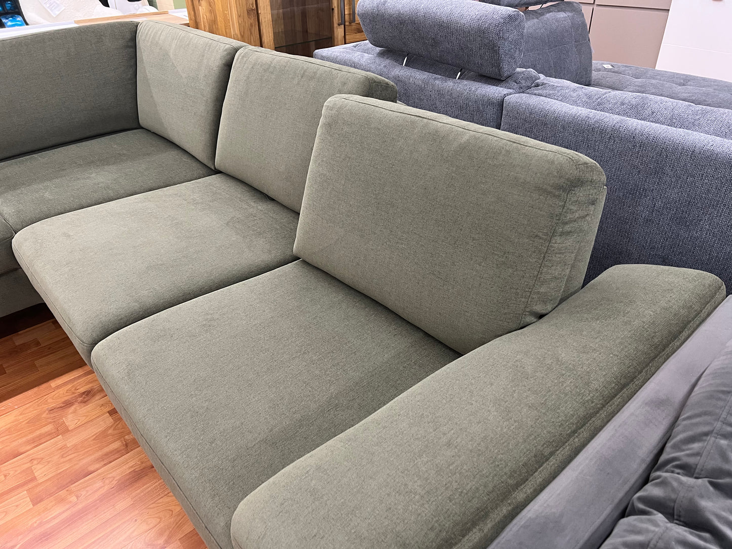 Sofa Couch Wohnlandschaft + Rückentiefen verstellbar + Hohe Füße