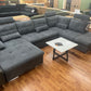 Wohnlandschaft Couch Sofa Maße: 257 x 208cm  + Bettfunktion  + Stauraum  + Kopfteile verstellbar  + Armlehne verstellbar  + Kissen