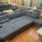 Wohnlandschaft Couch Sofa Maße: 257 x 208cm  + Bettfunktion  + Stauraum  + Kopfteile verstellbar  + Armlehne verstellbar  + Kissen