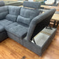 Wohnlandschaft Couch Sofa Maße: 257 x 208cm  + Bettfunktion  + Stauraum  + Kopfteile verstellbar  + Armlehne verstellbar  + Kissen