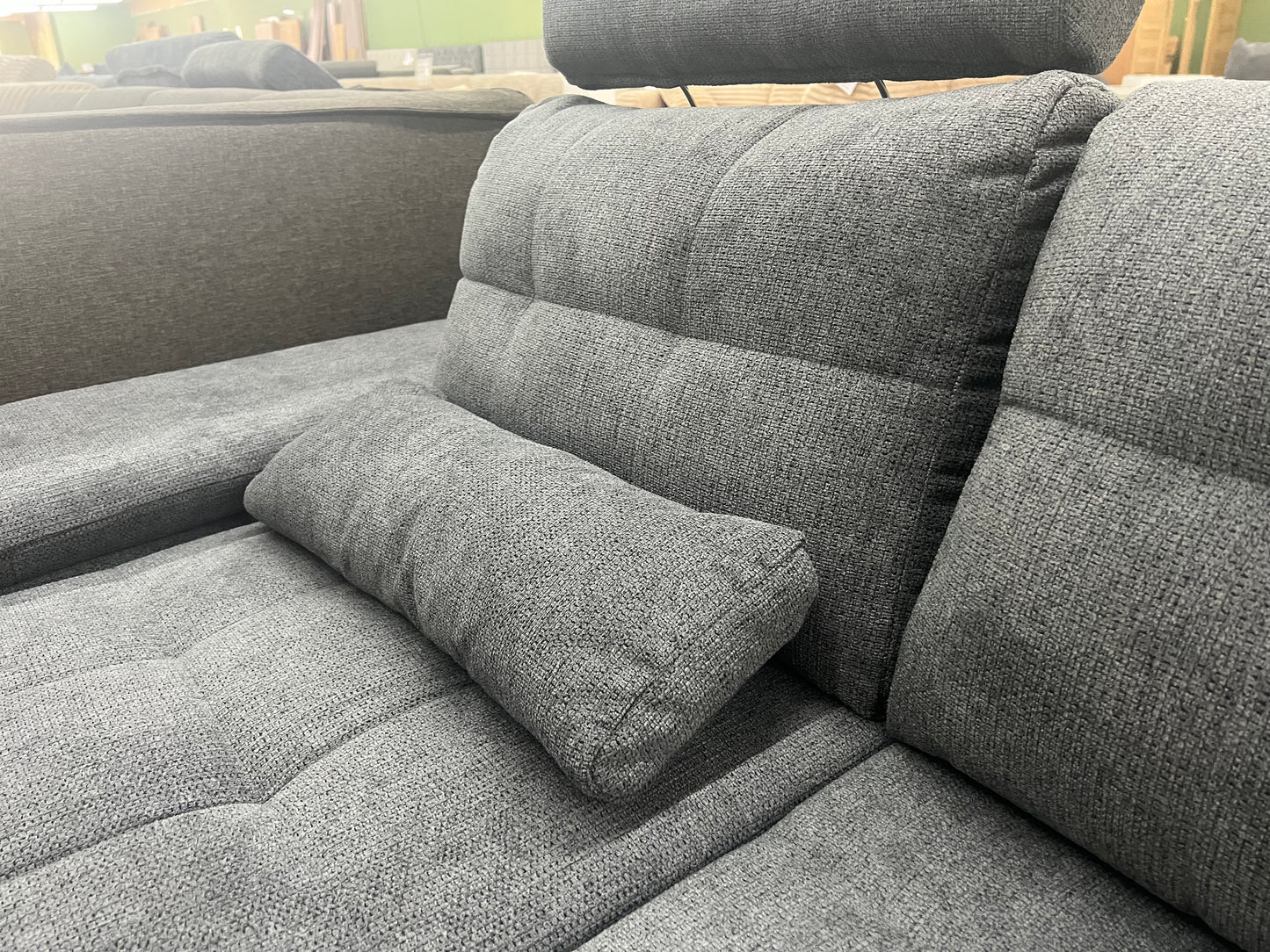 Wohnlandschaft Couch Sofa Maße: 257 x 208cm  + Bettfunktion  + Stauraum  + Kopfteile verstellbar  + Armlehne verstellbar  + Kissen