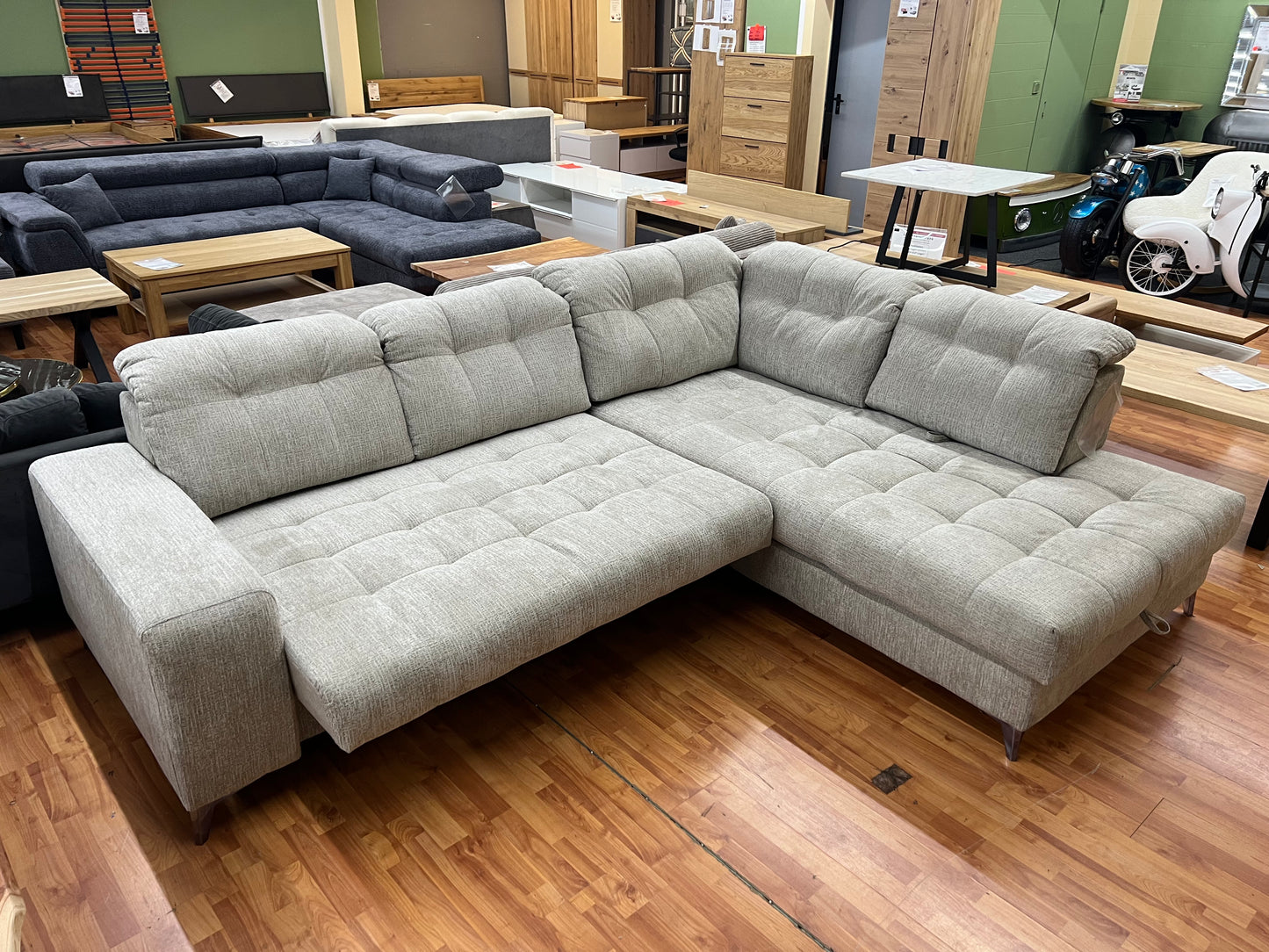 Sofa Couch + Elektrische Sitztiefe + Stauraum + Rückentiefen verstellbar