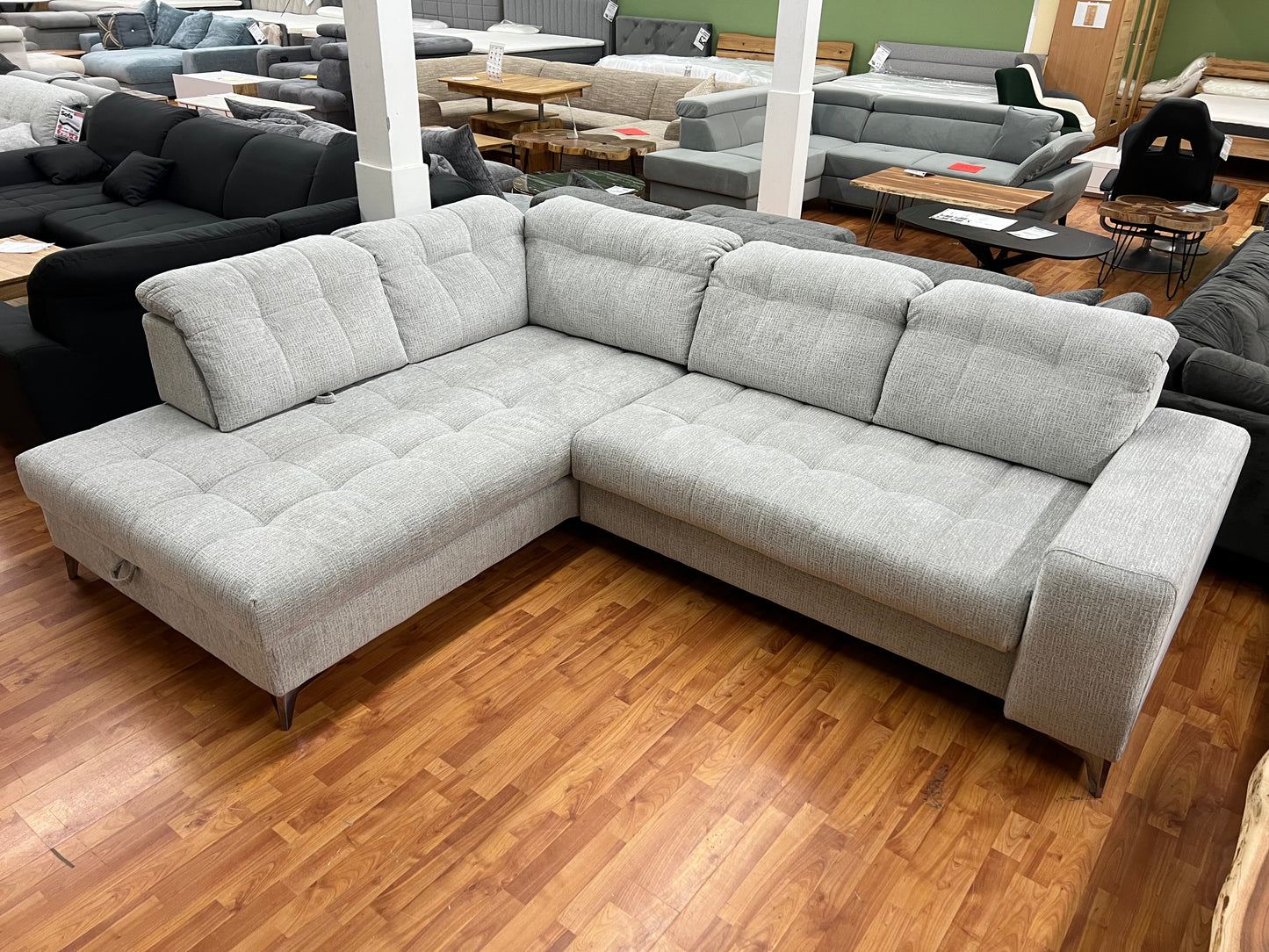 Sofa Couch + Elektrische Sitztiefe + Stauraum + Rückentiefen verstellbar