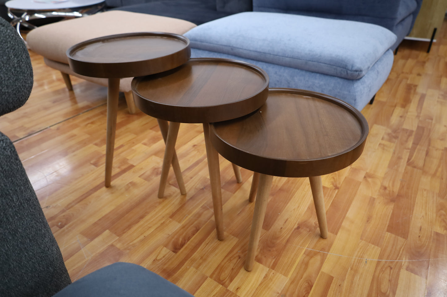 Beistelltisch Couchtisch Tisch + 3er Set + Gestell Massivholz