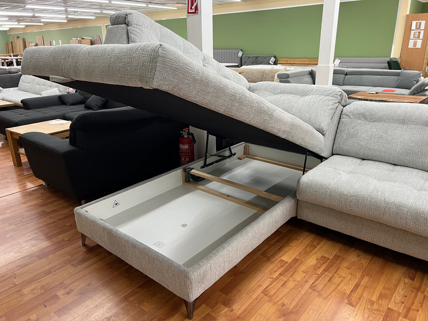 Sofa Couch + Elektrische Sitztiefe + Stauraum + Rückentiefen verstellbar