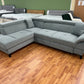Sofa Couch Wohnlandschaft + Bettfunktion + Stauraum + Kopfteile verstellbar
