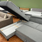 Sofa Couch Wohnlandschaft + Bettfunktion + Stauraum + Kopfteile verstellbar