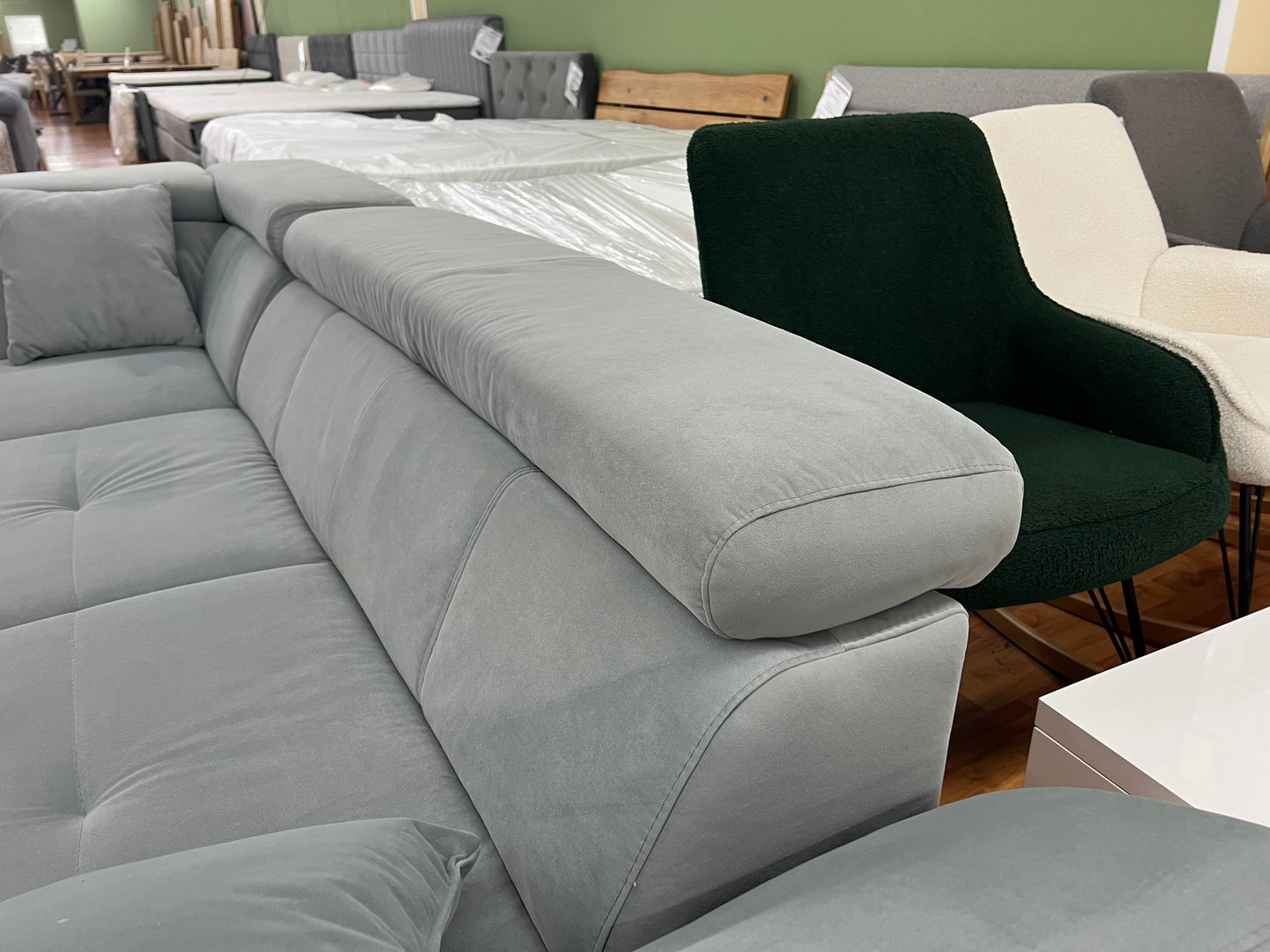 Sofa Couch Wohnlandschaft + Bettfunktion + Stauraum + Kopfteile verstellbar