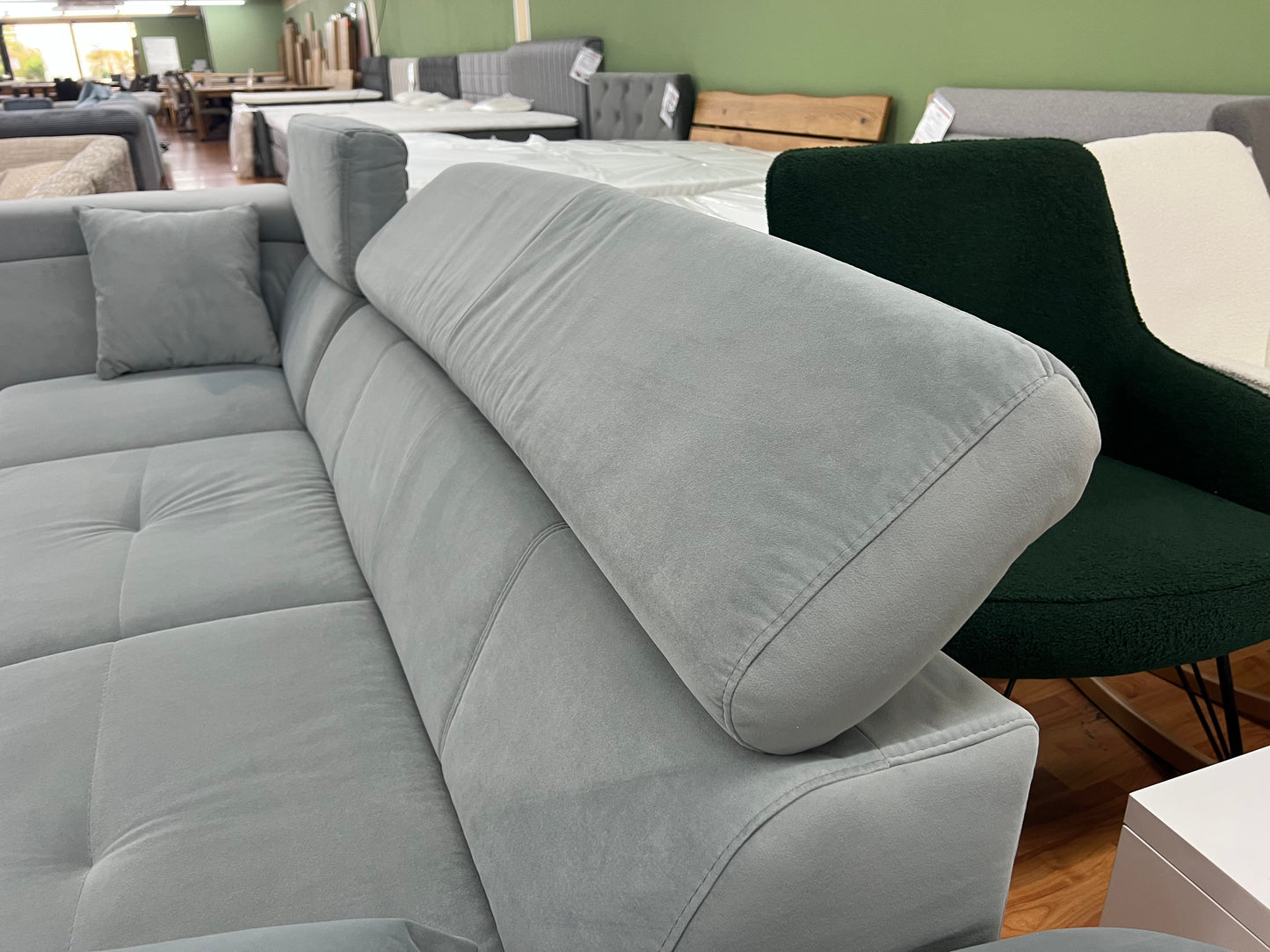Sofa Couch Wohnlandschaft + Bettfunktion + Stauraum + Kopfteile verstellbar