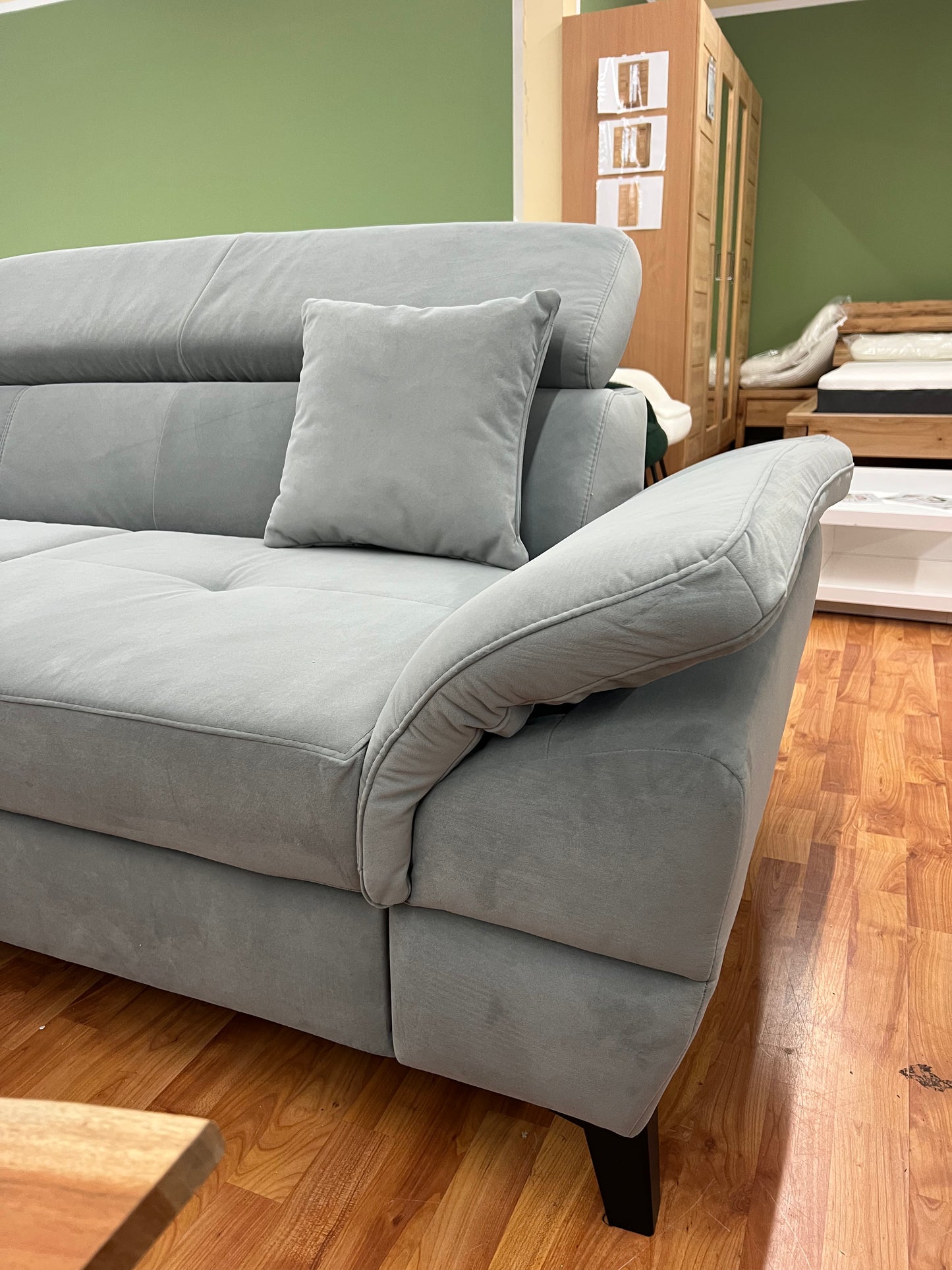 Sofa Couch Wohnlandschaft + Bettfunktion + Stauraum + Kopfteile verstellbar