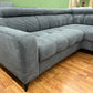 Sofa Couch Wohnlandschaft + Elektrische Sitztiefe + Kopfteile verstellbar + Cord