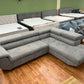 Sofa Couch Wohnlandschaft + Bettfunktion + Stauraum + Kopfteile verstellbar
