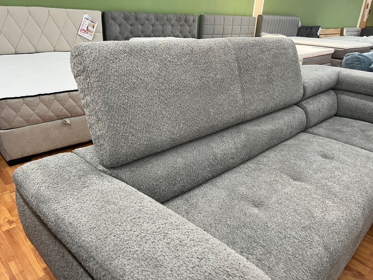 Sofa Couch Wohnlandschaft + Bettfunktion + Stauraum + Kopfteile verstellbar