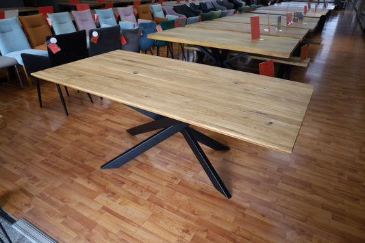Esstisch Tisch + Massivholz Eiche + Stern Gestell 160x100cm