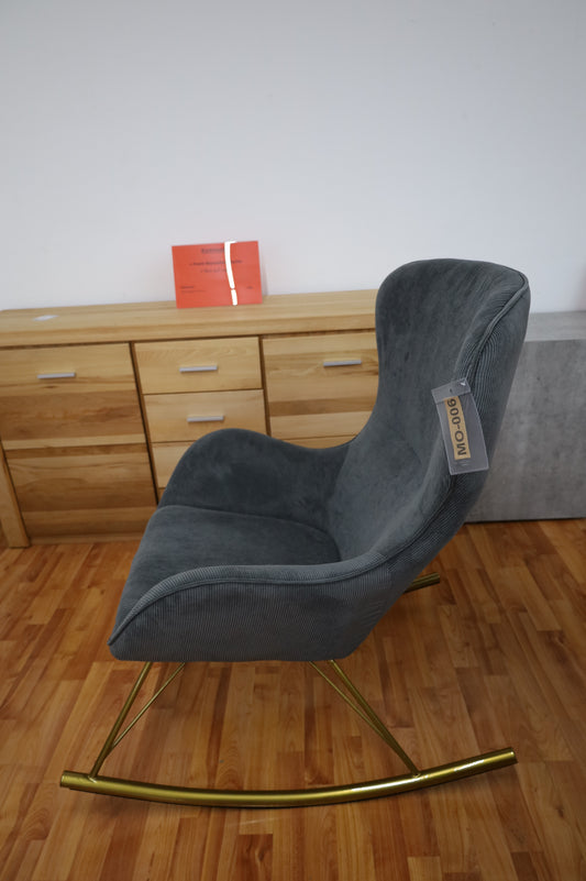 Schaukelstuhl Stuhl Sessel + Metall Gestell + Armlehnen