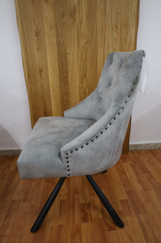 Esszimmerstuhl Stuhl + Chesterfield + Samst Stoff +Drehbar