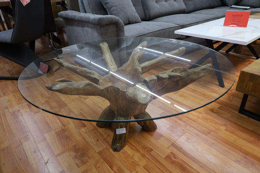 Couchtisch Tisch + Recxcled Teak + Sicherheitsglas +Unikat