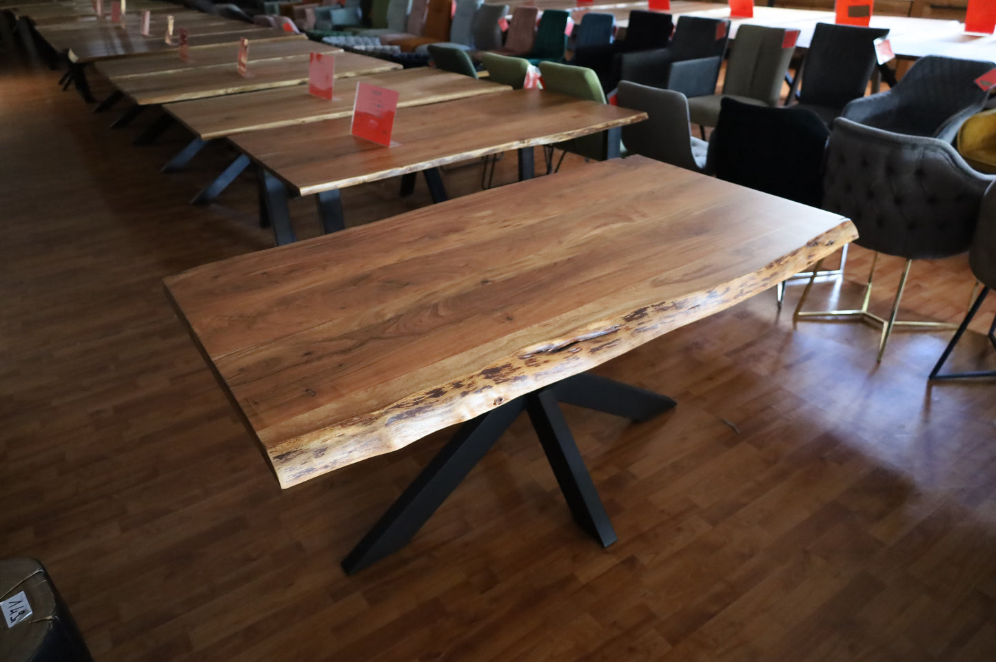 Esstisch Tisch + Massivholz Akazie +Echte Baumkante 180x90cm