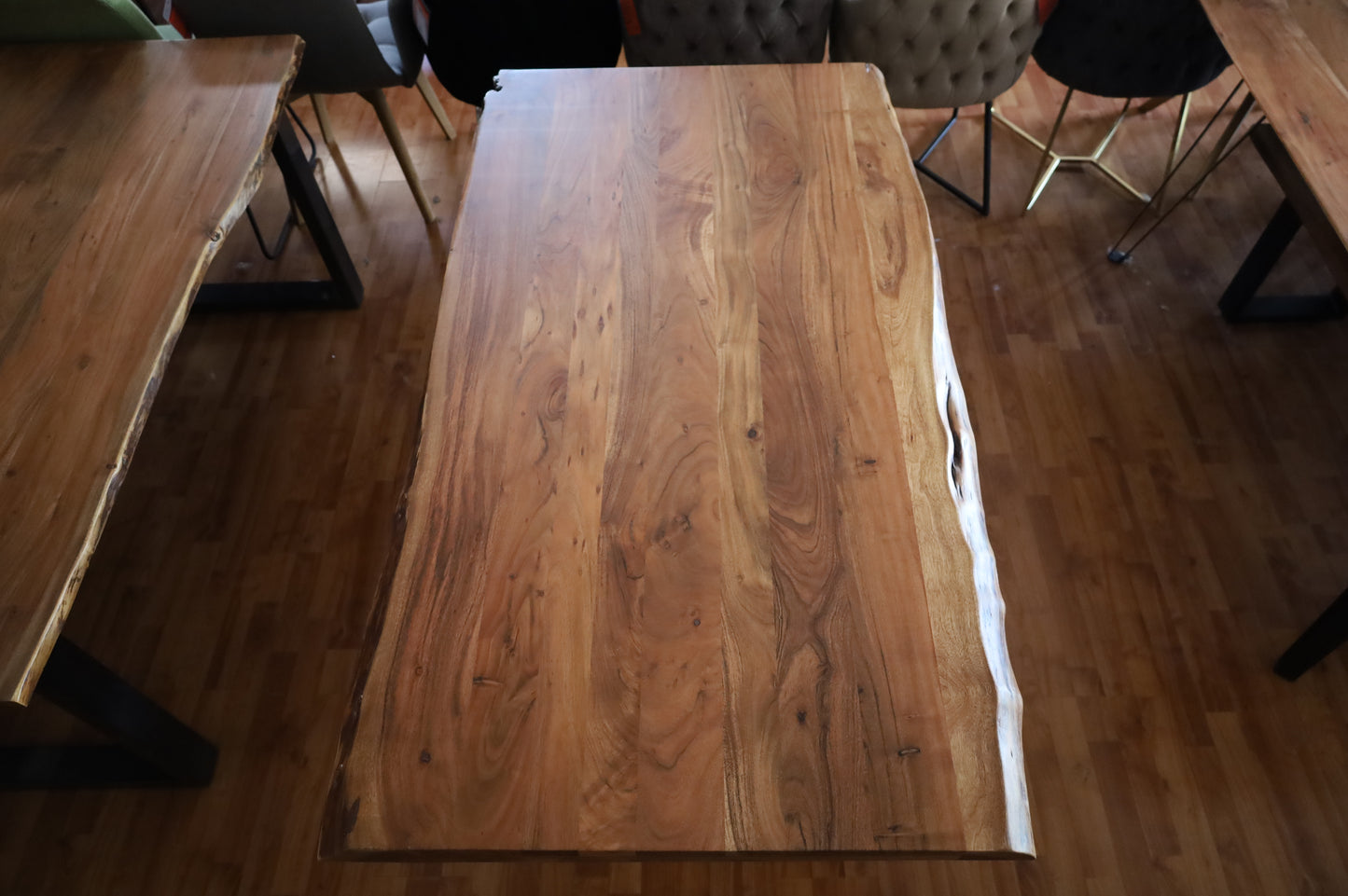 Esstisch Tisch + Massivholz Akazie +Echte Baumkante 240x100cm