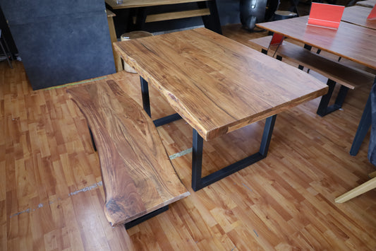 Esstisch Tisch + Massivholz Akazie +Echte Baumkante 160x90cm