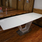 Esstisch Tisch + Ausziehbar + Hochglanz Weiß + Metall Gestell