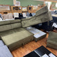 Sofa Couch Wohnlandschaft +Bettfunktion +Stauraum +Hocker