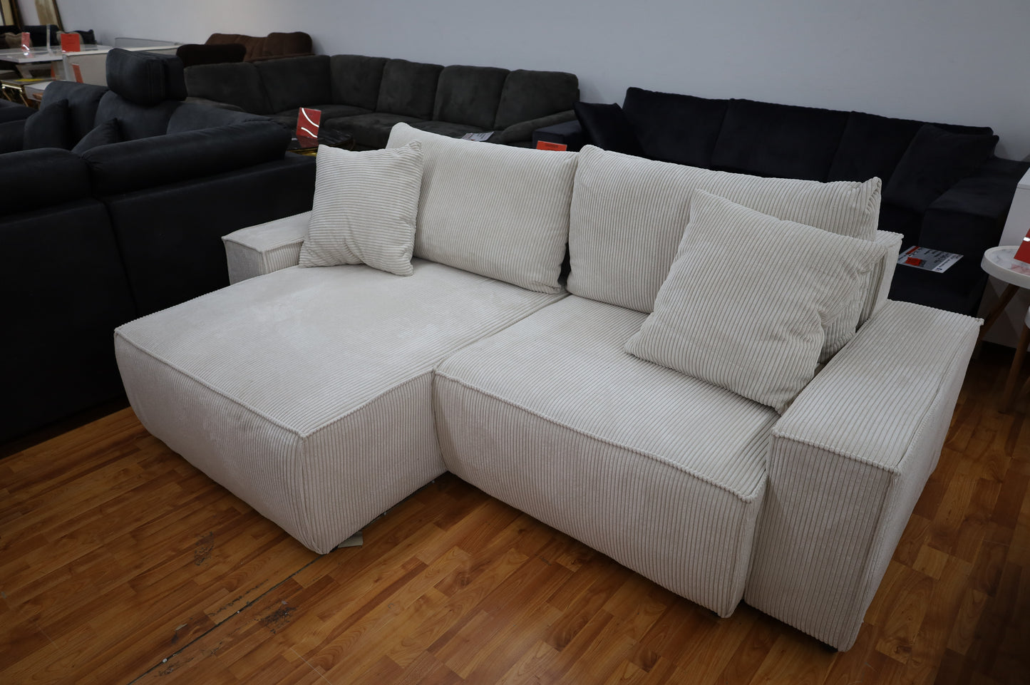 Sofa Couch Wohnlandschaft + Bettfunktion +Stauraum +Armlehnen