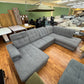 Wohnlandschaft Sofa Couch +Bettfunktion +Stauraum +Kopfteile verstellbar
