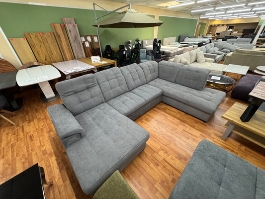 Wohnlandschaft Sofa Couch +Bettfunktion +Stauraum +Kopfteile verstellbar