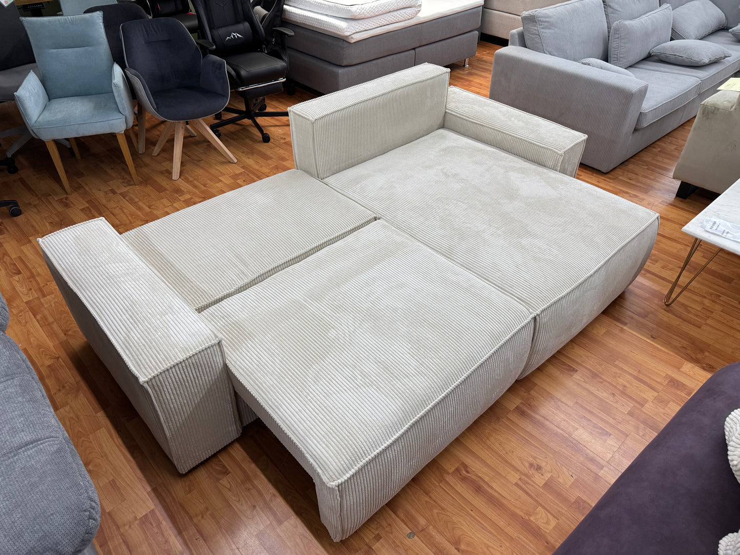 Sofa Couch Wohnlandschaft +Cord +Stauraum +Bettfunktion +Kissen