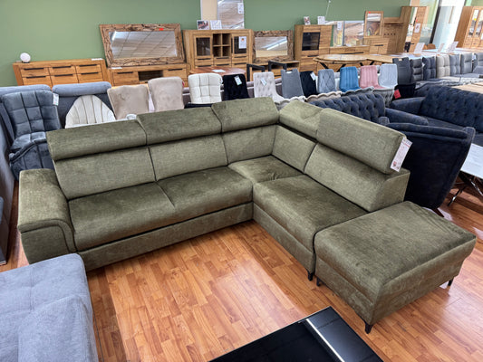 Sofa Couch Wohnlandschaft +Bettfunktion +Stauraum +Hocker