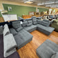 Wohnlandschaft Sofa Couch +Bettfunktion +Stauraum +Kopfstützen abnehmbar +Nierenkissen +Armlehnenverstellung
