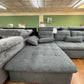Wohnlandschaft Sofa Couch +Bettfunktion +Stauraum +Kopfstützen abnehmbar +Nierenkissen +Armlehnenverstellung