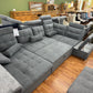 Wohnlandschaft Sofa Couch +Bettfunktion +Stauraum +Kopfstützen abnehmbar +Nierenkissen +Armlehnenverstellung