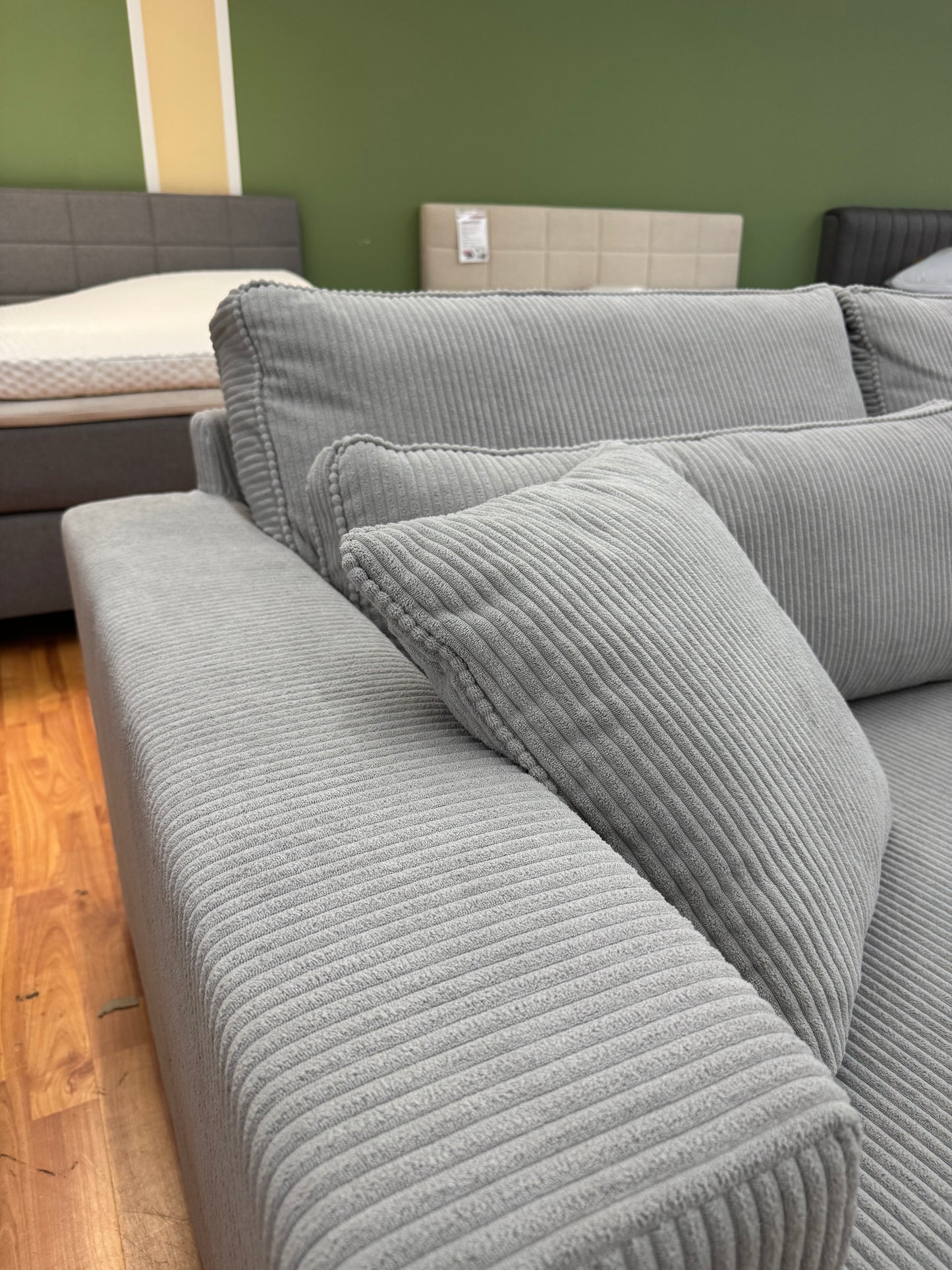 Sofa Couch Wohnlandschaft +Cord +Kissen +Nierenkissen