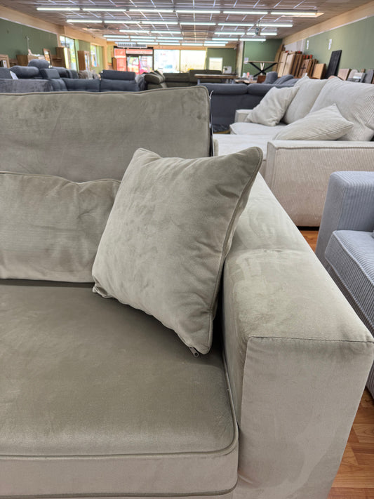 Sofa Couch Wohnlandschaft +Samt +Kissen +Nierenkissen