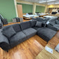 Sofa Couch Wohnlandschaft +Samt +Kissen