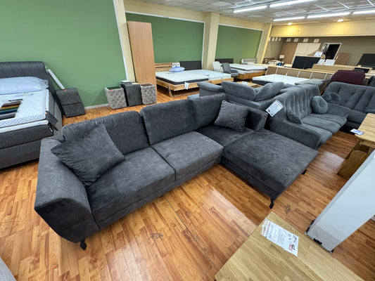 Sofa Couch Wohnlandschaft +Samt +Kissen