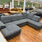 Wohnlandschaft Sofa Couch +Bettfunktion +Stauraum +Kopfstützenverstellung