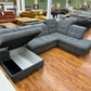 Wohnlandschaft Sofa Couch +Bettfunktion +Stauraum +Kopfstützenverstellung