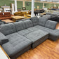 Wohnlandschaft Sofa Couch +Bettfunktion +Stauraum +Kopfstützenverstellung
