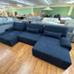 BIG Sofa Couch Wohnlandschaft +Bettfunktion +Stauraum +Kissen +Nierenkissen +abnehmbare Armlehnen