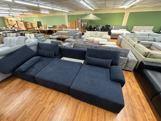 BIG Sofa Couch Wohnlandschaft +Bettfunktion +Stauraum +Kissen +Nierenkissen +abnehmbare Armlehnen