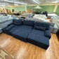BIG Sofa Couch Wohnlandschaft +Bettfunktion +Stauraum +Kissen +Nierenkissen +abnehmbare Armlehnen