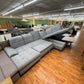 Sofa Couch Wohnlandschaft +Bettfunktion +Stauraum +Kopfstützenverstellung